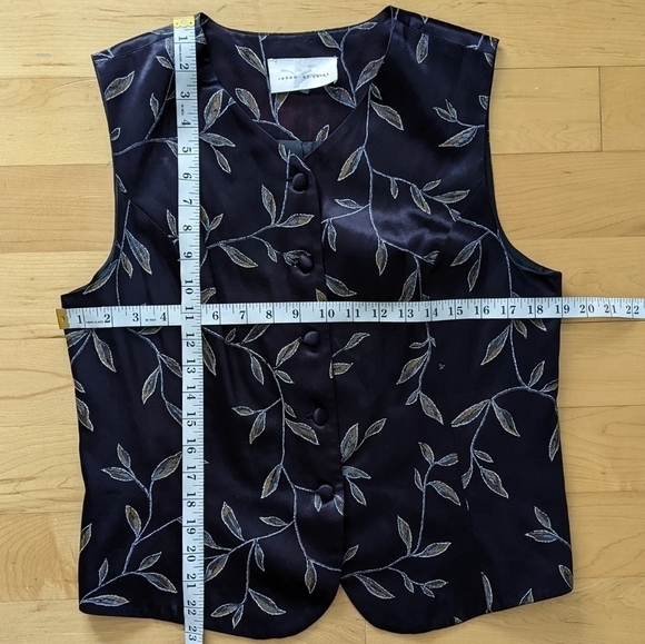 VINTAGE Japon et Chine oriental japan vest dark blue leafs decor Large A8 - Picture 8 of 8